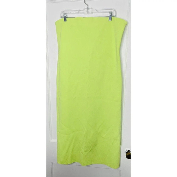 COS Bandeau Midi Bandeau Tube Dress Large Womens Green Party Dopamine Stretch - Picture 1 of 10